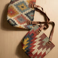 Handmade Wool Jute Kilim Art Carpet Bags .